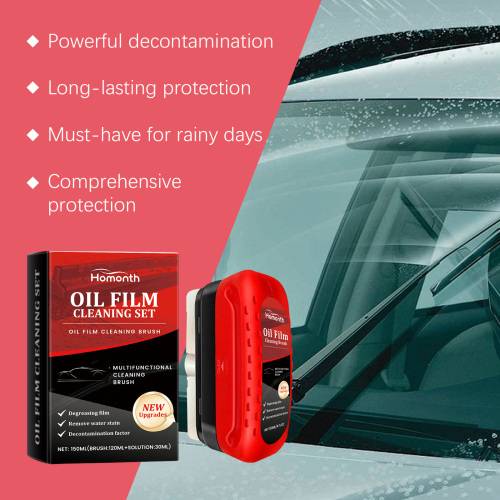 Glass Oil Film Remover Set with Brush