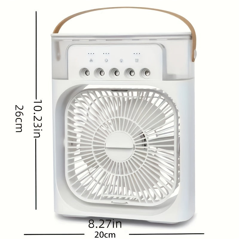 1pc Portable Air Conditioner, Household Small Air Cooler, Hydrocooling Fan, Portable Air Adjustment For Office, 3 Speed Air Cooling Fan Humidifier, 5pcs Humidified Spray Heads For Home Appliances | zavevo