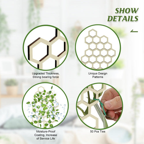Wooden Geometric Plant Trellis