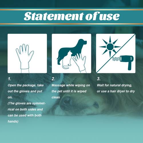 Pet Grooming Wipe Gloves, 10 Pieces