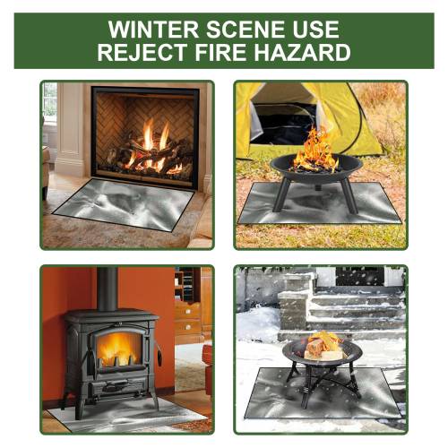 Silver Fireproof Grill Mat