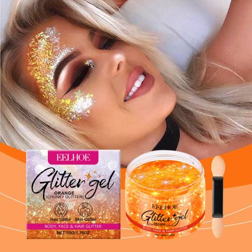 Orange Glitter Gel for Face, Body & Hair
