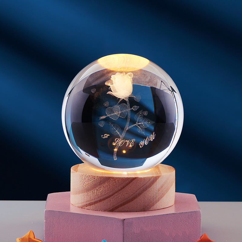 3D Crystal Ball Night Lamp zavevo