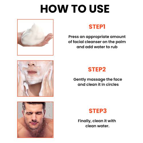 Men's Volcanic Face Wash, Deep Pore Cleansing & Oil Control