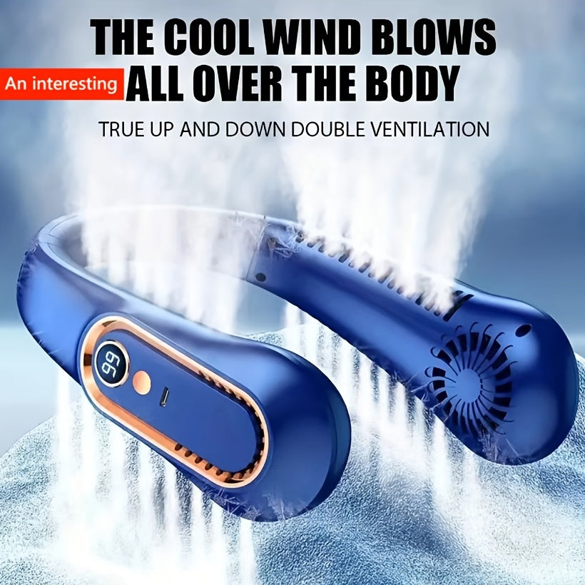 1pc Portable USB Cooler Fan With 5 Speeds And Digital Display - Super Strong Technology And Bladeless Design For Outdoor Use | zavevo