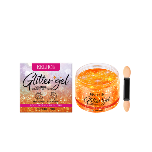 Orange Glitter Gel for Face, Body & Hair