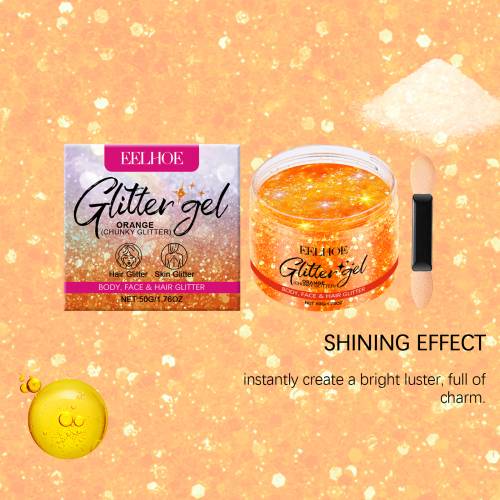 Orange Glitter Gel for Face, Body & Hair