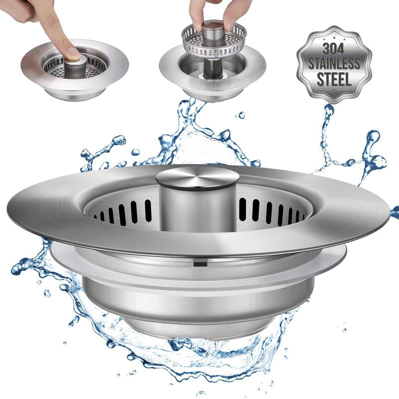 Upgrade 3-in-1 Kitchen Sink Drain Strainer | zavevo