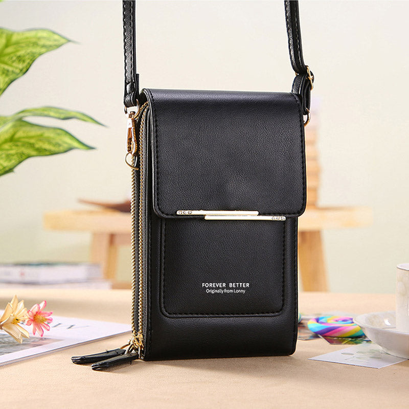 Anti-Theft Leather Bag with Touchscreen | zavevo