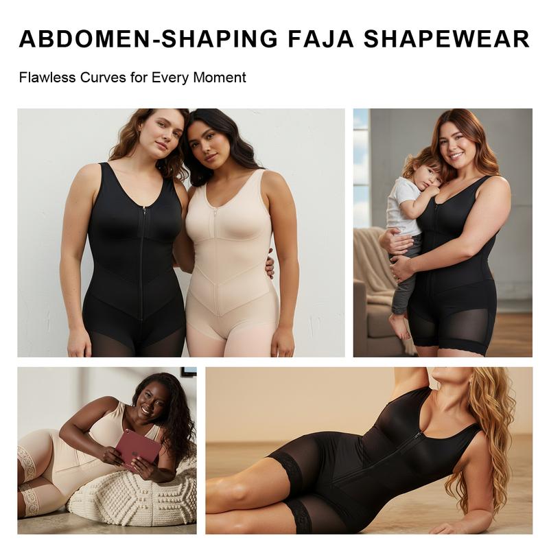 Seamless V-Neck Shapewear Bodysuit for Women – Tummy Control Body Shaper with Built-In Chest Pads