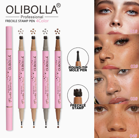 Faux Freckle Pen, 2-in-1 Dual-Ended Freckle Stamp & Dot Pen, Waterproof