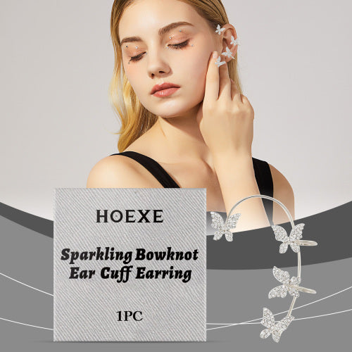 Rhinestone Bow Ear Clips