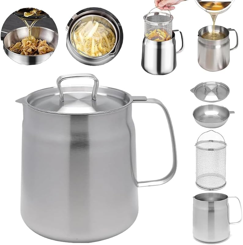 2-in-1 Stainless Steel Multifunctional Oil Strainer Pot | zavevo