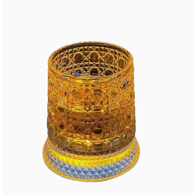LED Light-Up Spinning Whiskey Glass with Base
