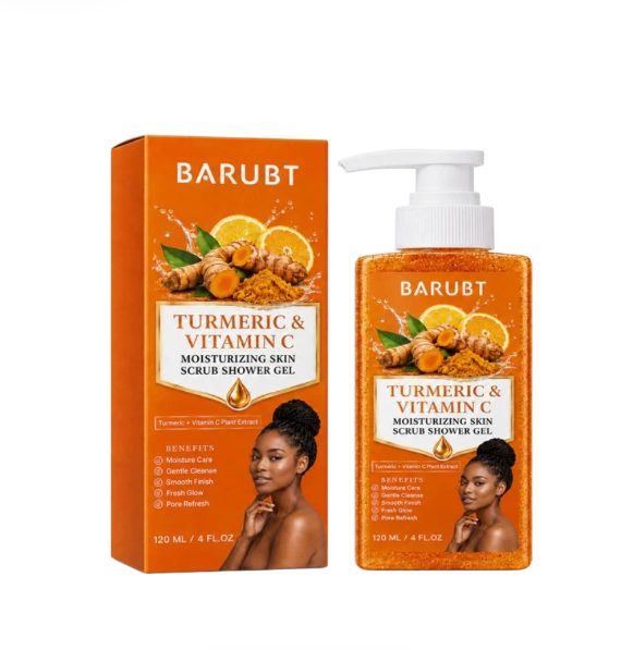 Turmeric & Vitamin C Exfoliating Body Wash, Moisturizing Rich Foam