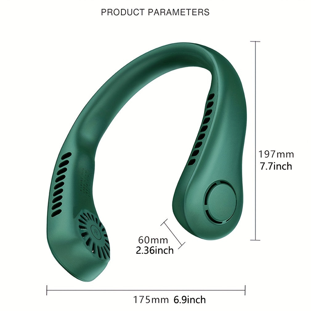 1pc Portable Neck Fan Electric Wireless Fan Rechargeable USB Mini Fan Bladeless Personal Fan Hanging Neck Cooler For Outdoor Sports | zavevo