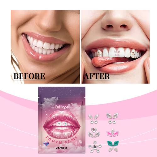 Crystal Tooth Gems with Adhesive