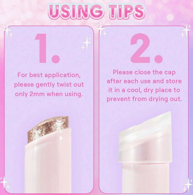 Crystal Jelly Eyeshadow Highlighter Stick, Sparkly Multi-Color
