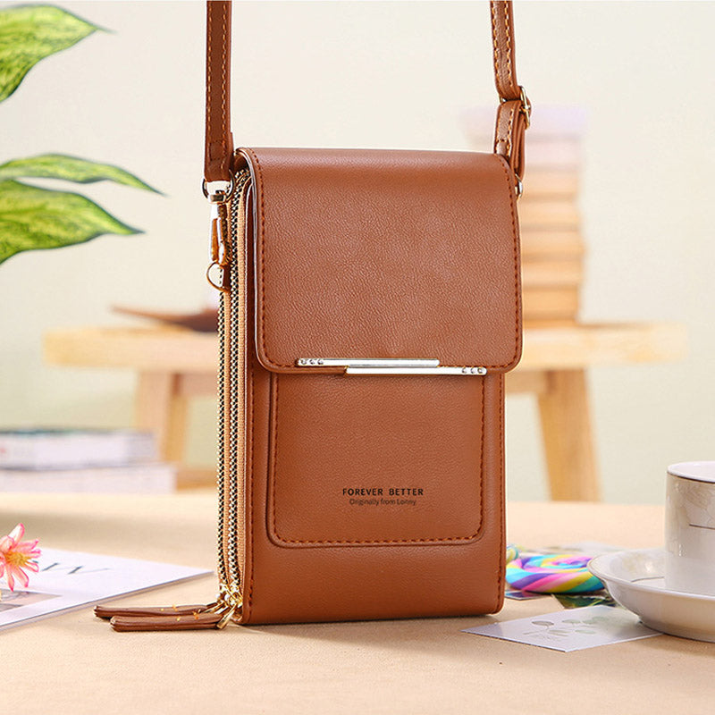 Anti-Theft Leather Bag with Touchscreen | zavevo