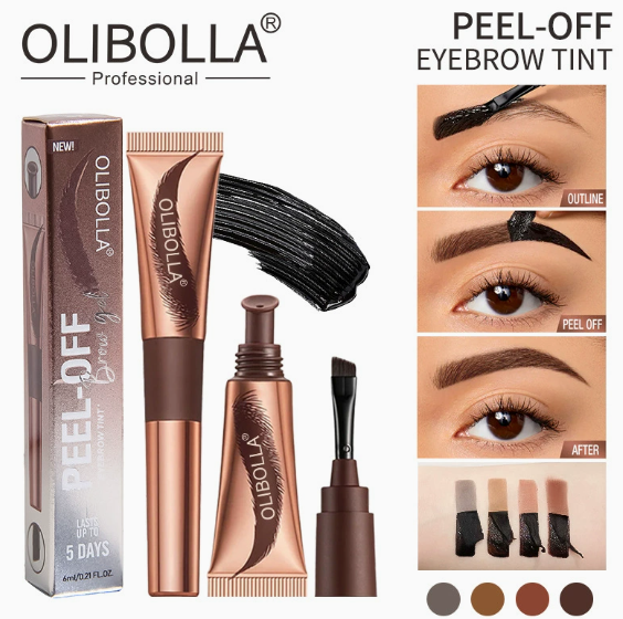 Peel-Off Tinted Brow Gel, Waterproof Long-Lasting Eyebrow Tint
