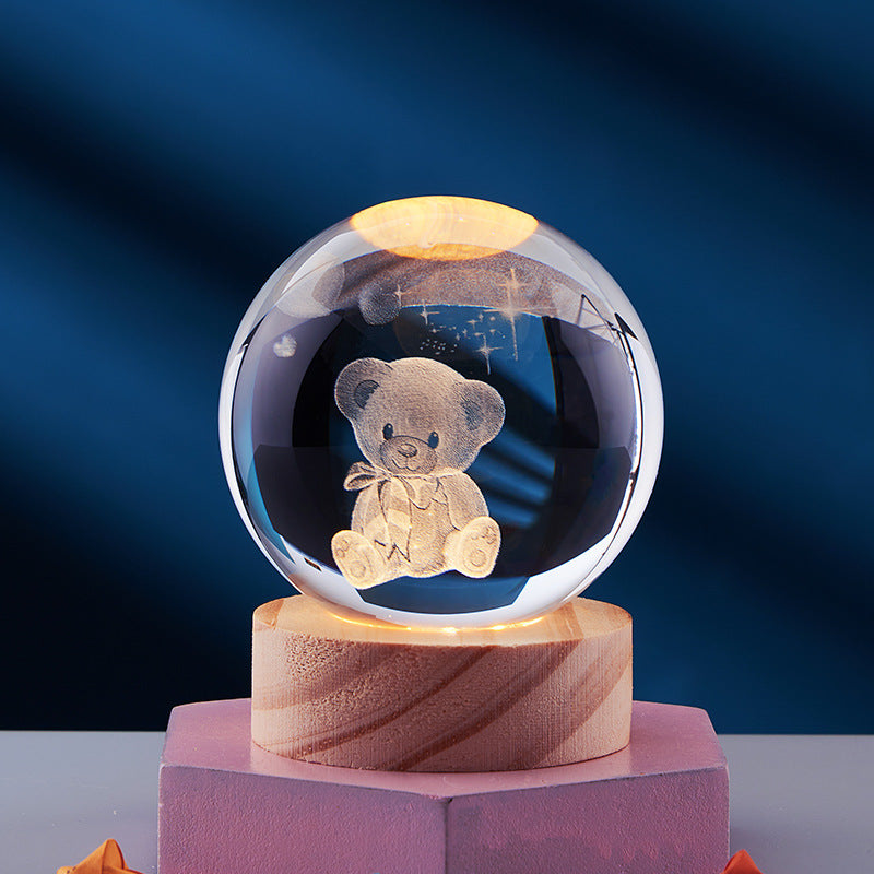 3D Crystal Ball Night Lamp zavevo