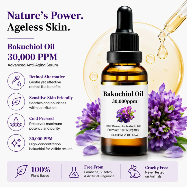 Bakuchiol Daily Hydrating Face Oil, Fast-Absorbing & Smoothing
