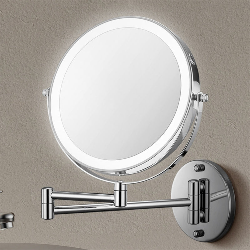 zavevo | Rechargeable wall-mounted shaving mirror | 360° rotation. 1X/10X magnification and adjustable LED lighting for use in the bathroom