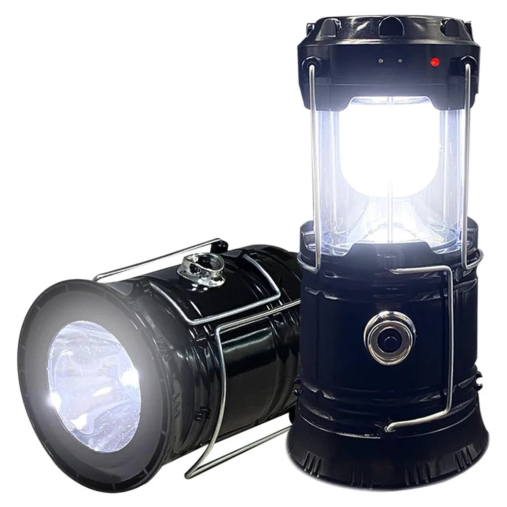 Collapsible Solar Camping Lantern – USB Rechargeable LED Hanging Light for Camping and Emergencies