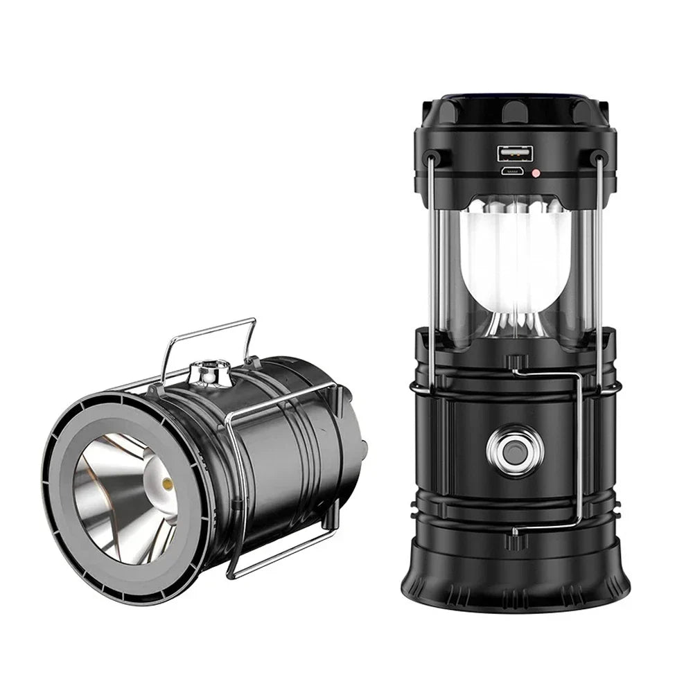 Collapsible Solar Camping Lantern – USB Rechargeable LED Hanging Light for Camping and Emergencies