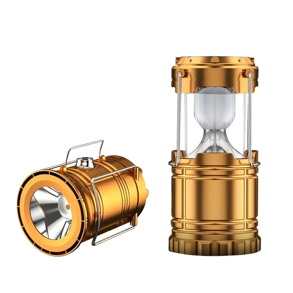 Collapsible Solar Camping Lantern – USB Rechargeable LED Hanging Light for Camping and Emergencies
