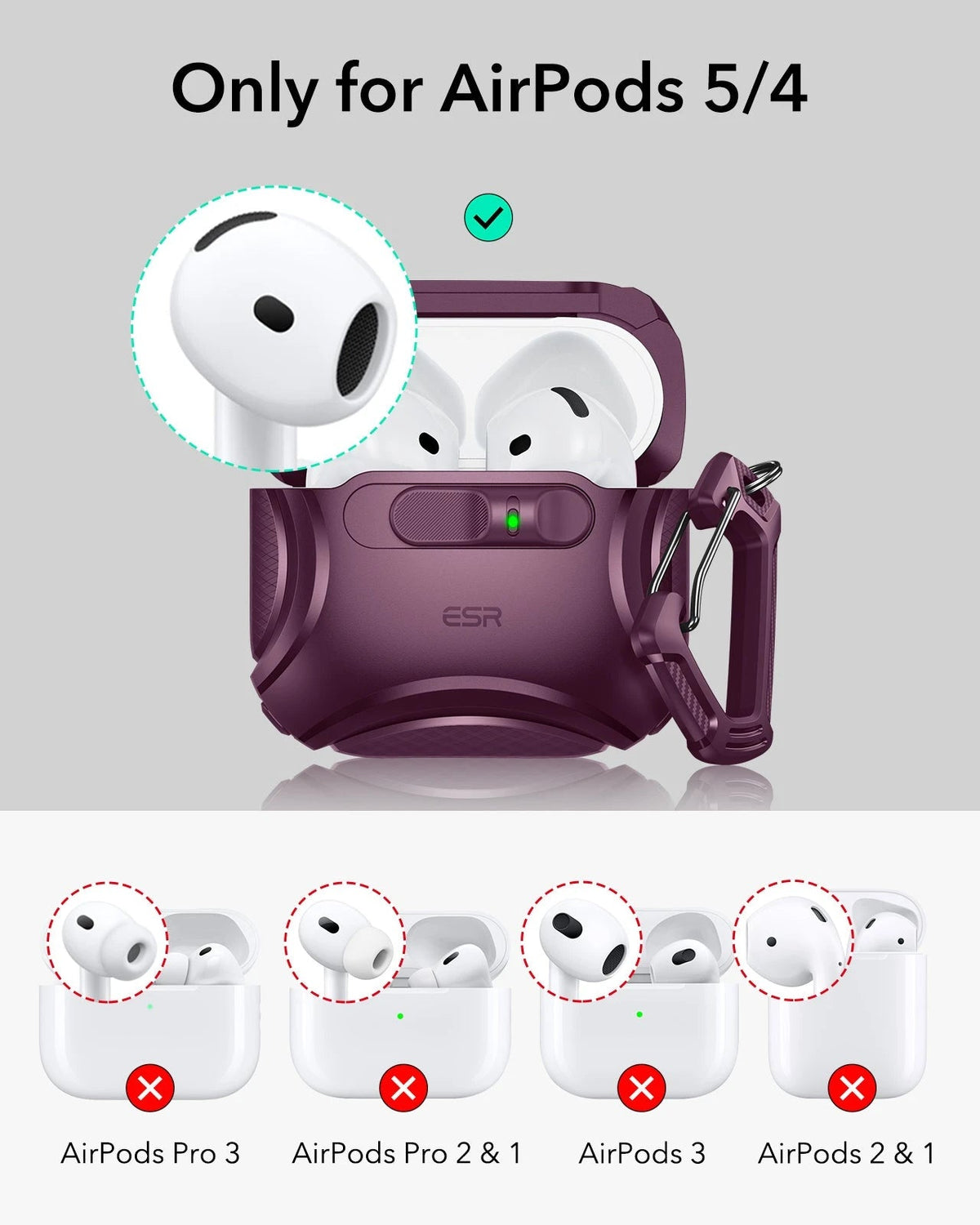 AirPods 4 Cyber FlickLock Case (HaloLock) - Burgundy