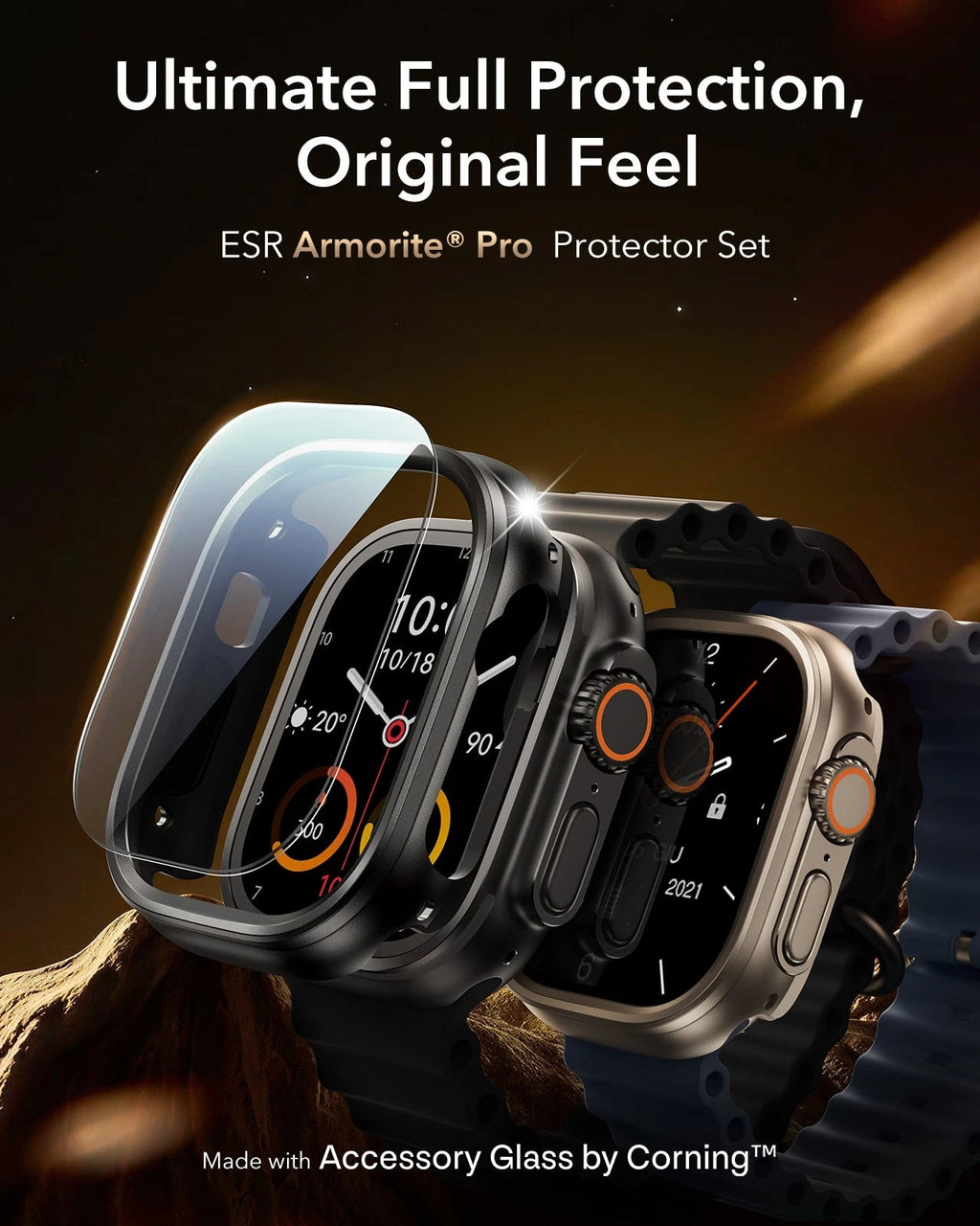 Equinox Watch Band Ultimate Bundle for Apple Watch - Black Band / Black Case