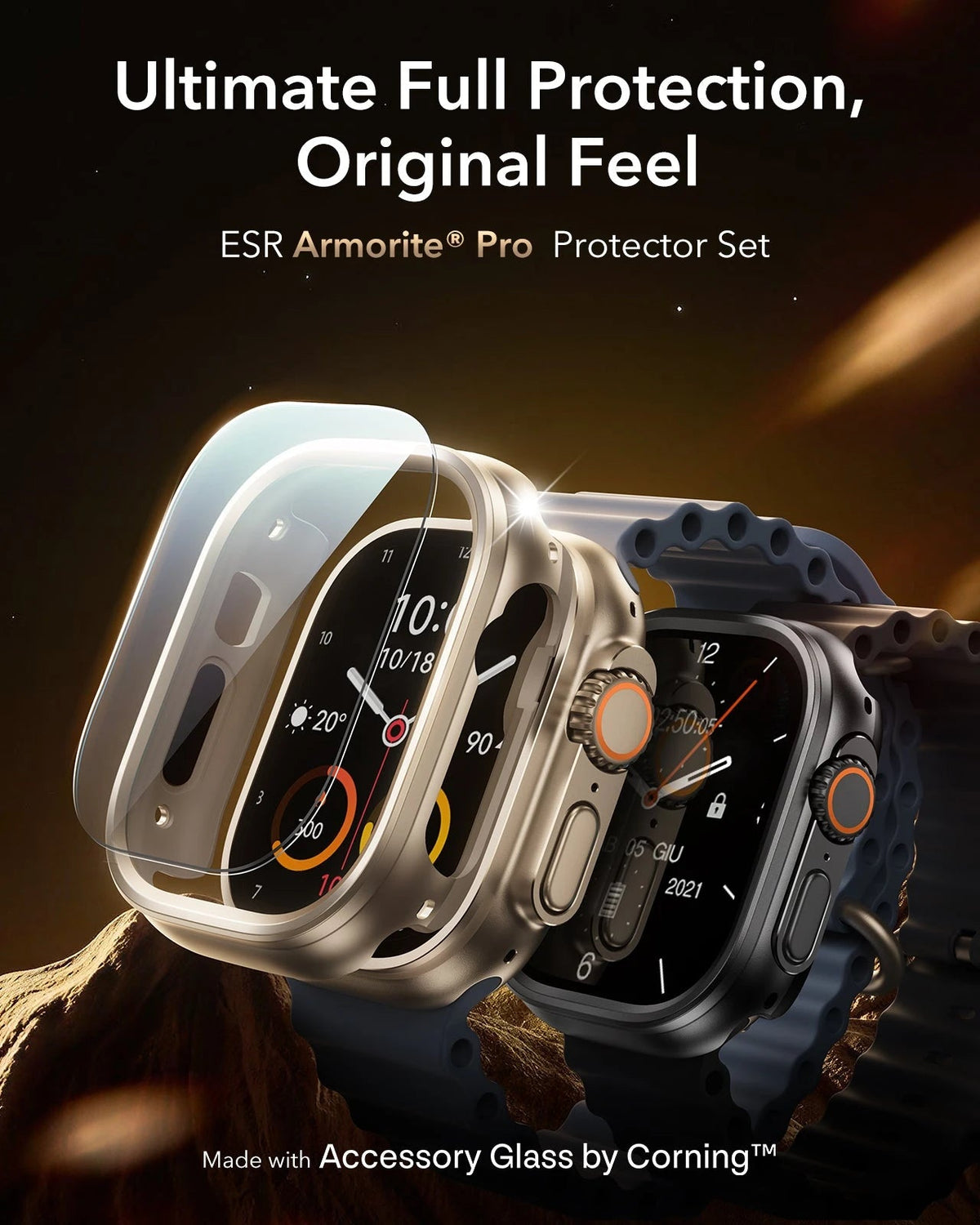 Equinox Watch Band Ultimate Bundle for Apple Watch - Navy Blue Band / Titanium Case
