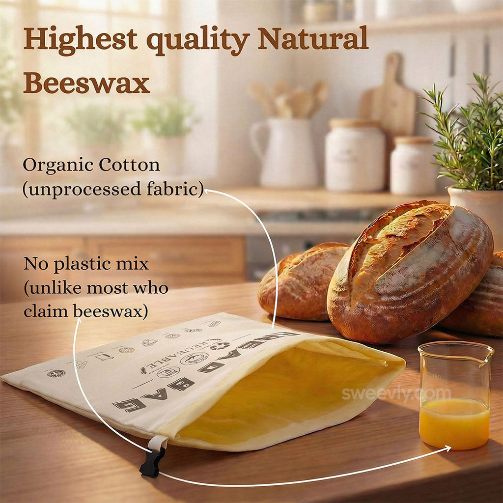Premium 100% Cotton-Beeswax Bread Bags