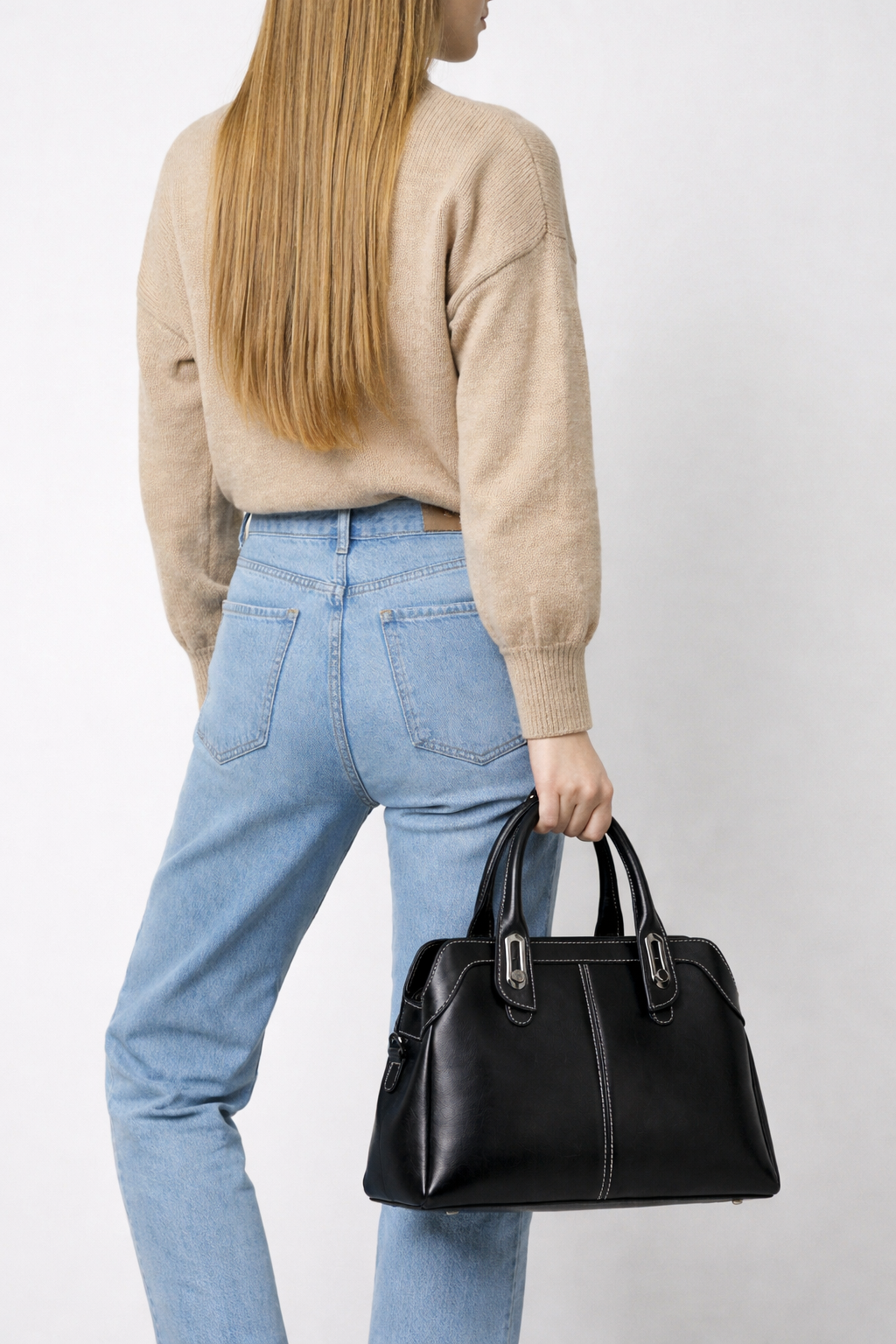 Black leather bag for work | MODENA