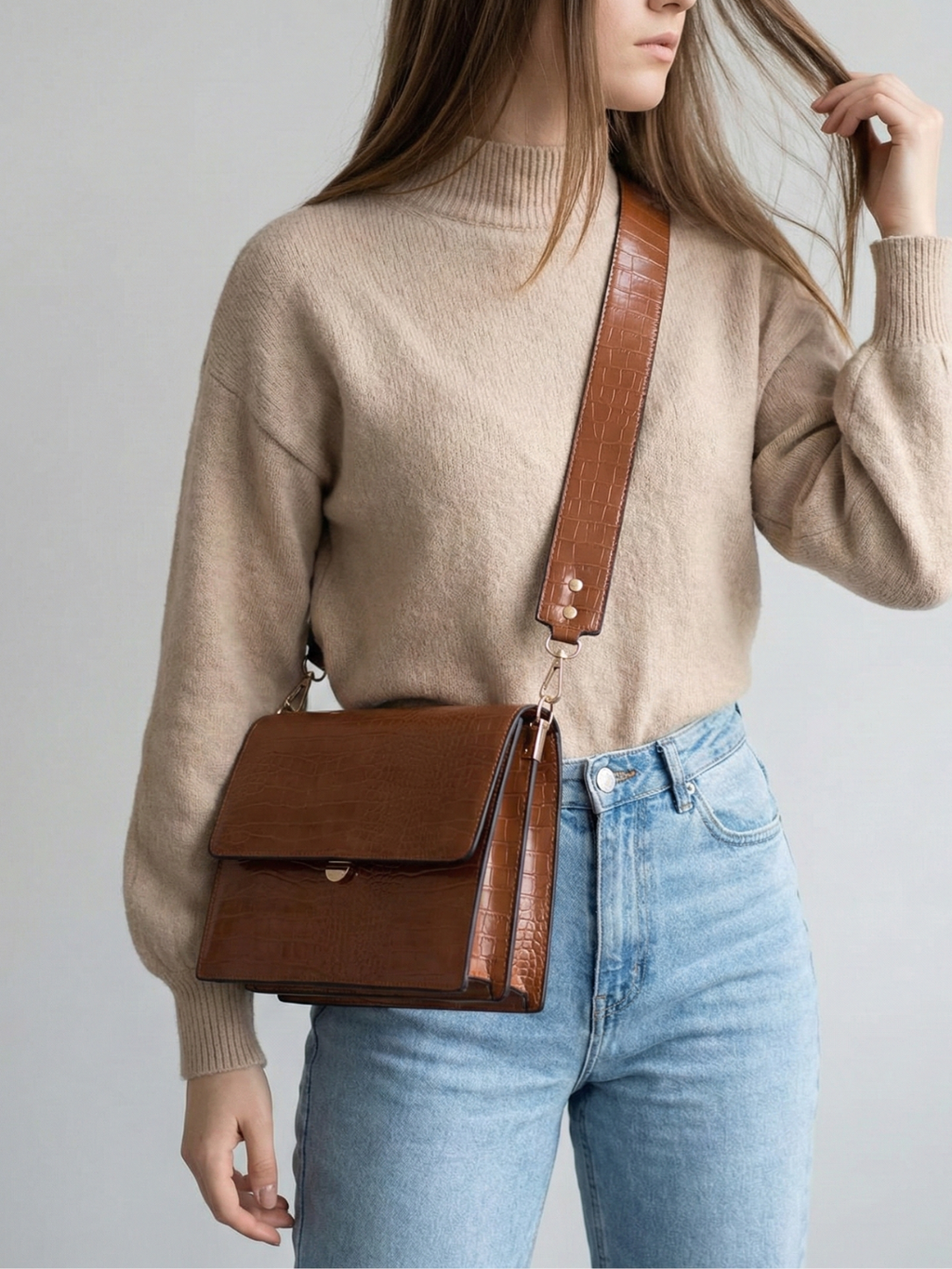 Brown cross body work bag for ladies | PADOVA