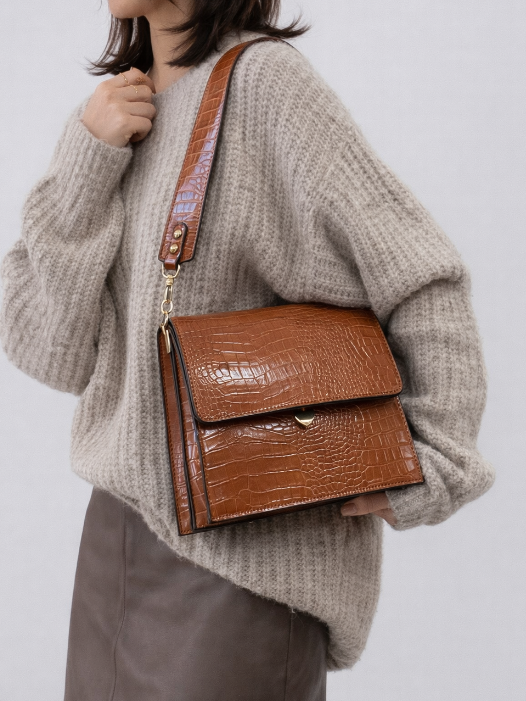 Brown cross body work bag for ladies | PADOVA