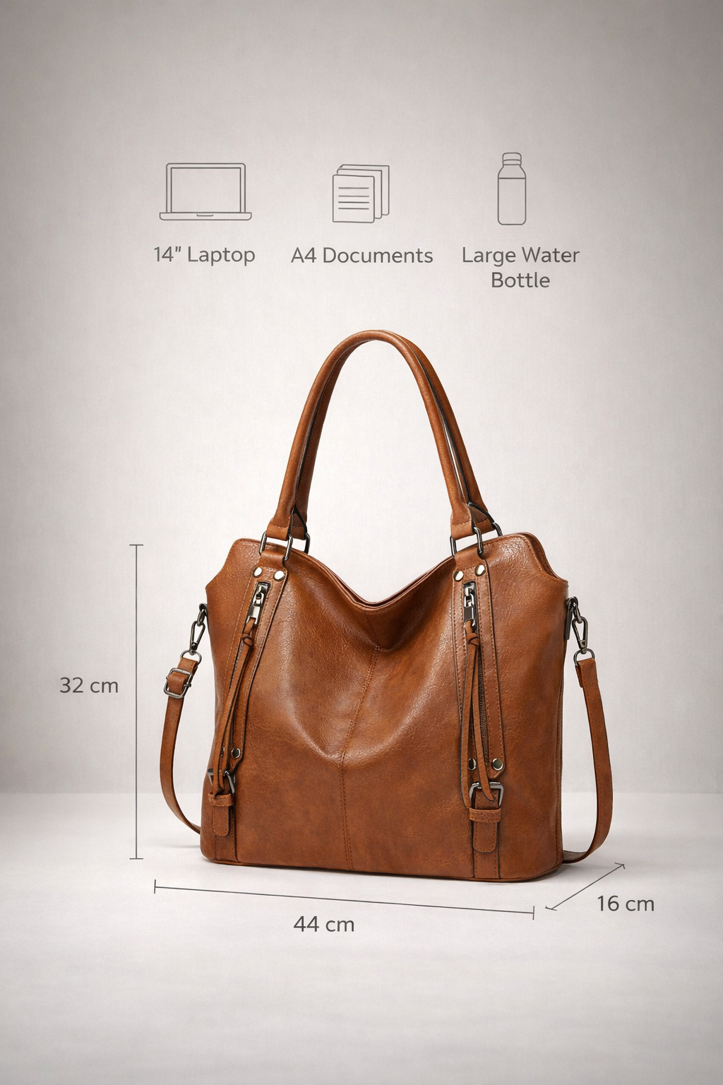 Brown tote bag for school | Cuneo