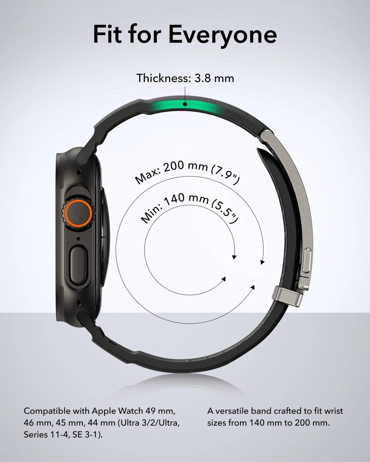 Equinox Watch Band Ultimate Bundle for Apple Watch - Black Band / Black Case