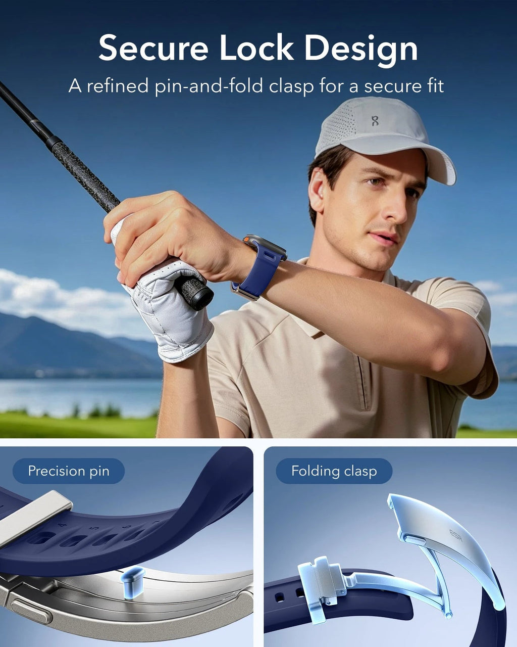 Equinox Watch Band Ultimate Bundle for Apple Watch - Navy Blue Band / Titanium Case