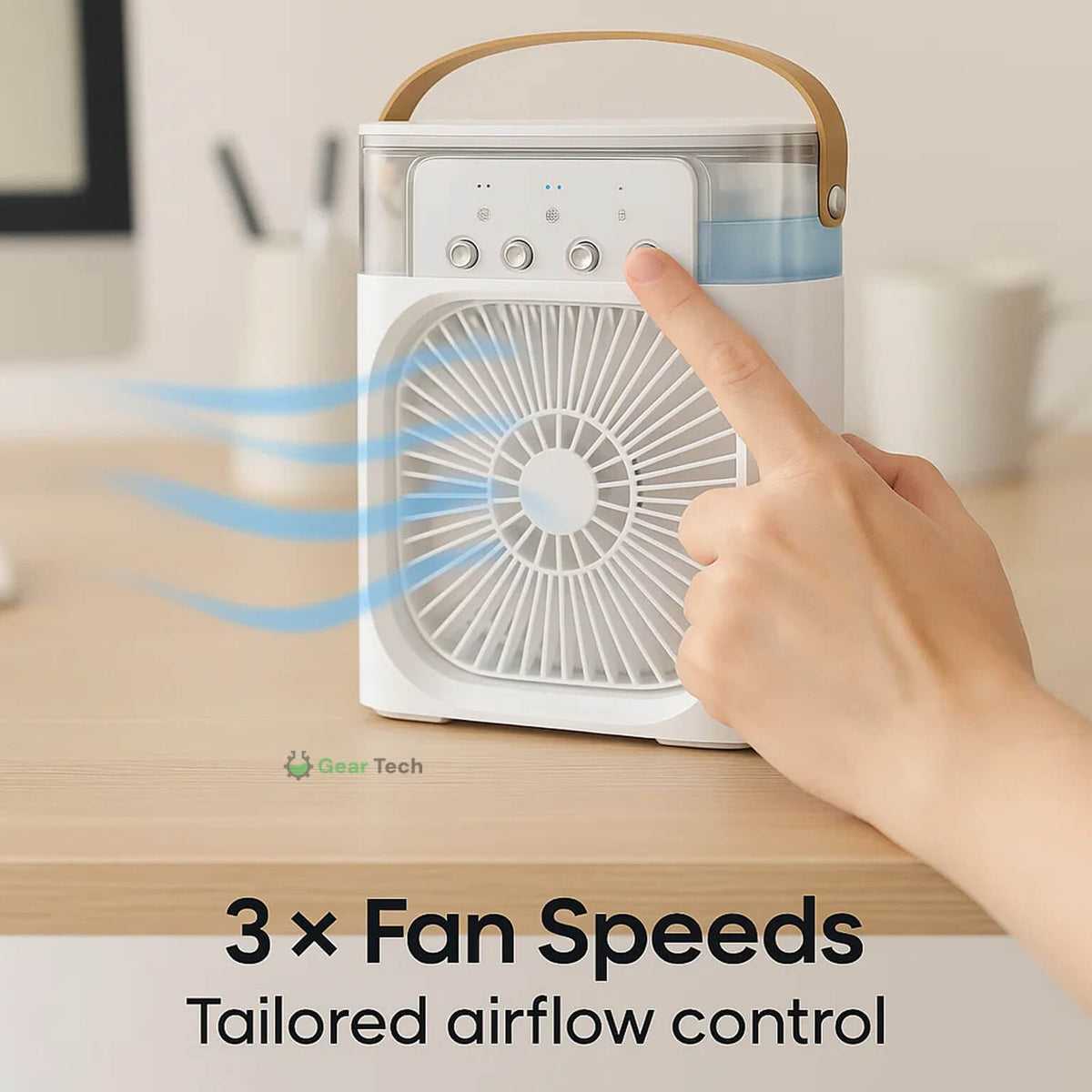 3-in-1 Air Cooler Humidifier | Portable, Adjustable Fan Speeds & Ideal for Bedrooms, Offices & Small Spaces | zavevo