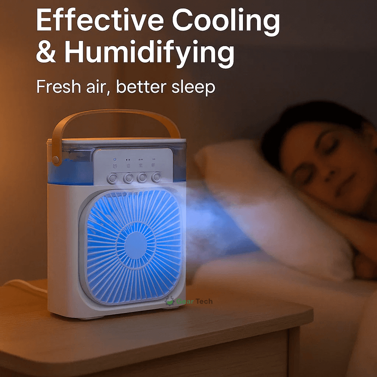 3-in-1 Air Cooler Humidifier | Portable, Adjustable Fan Speeds & Ideal for Bedrooms, Offices & Small Spaces | zavevo