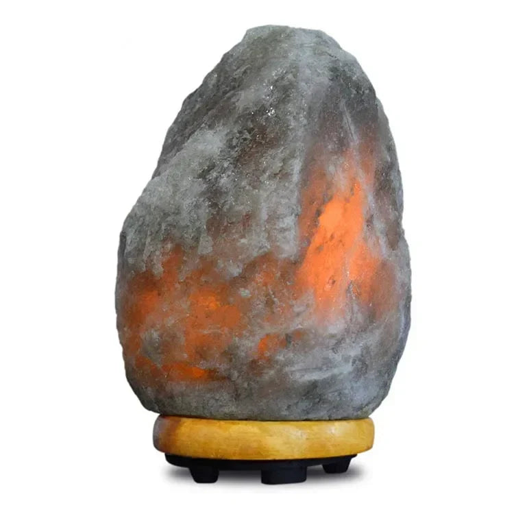 Pink Himalayan Salt Lamp with Wooden Base – Dimmer Switch, 15W Bulb, Crystal Rock Decor for Bedroom & Office