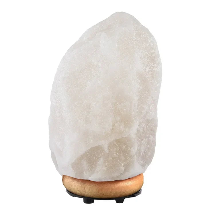 Pink Himalayan Salt Lamp with Wooden Base – Dimmer Switch, 15W Bulb, Crystal Rock Decor for Bedroom & Office