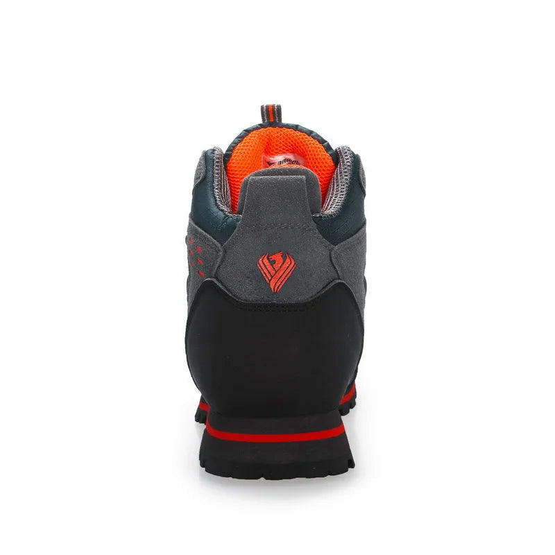 zavevo Men’s Waterproof Cowhide Hiking Boots – Thermal Anti-Slip Outdoor Shoes with Mesh Insole for Winter Trekking