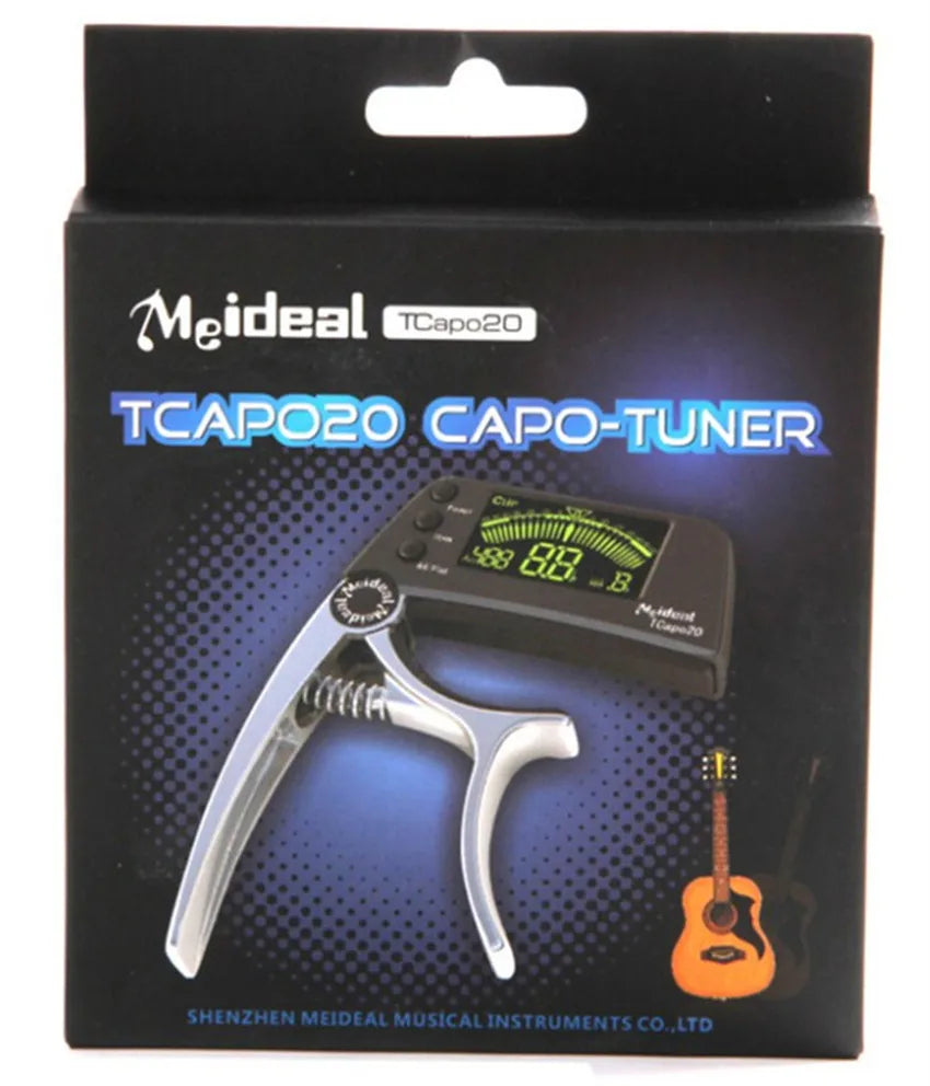 2-in-1 Digital Guitar Tuner & Capo – Precision Tuning with Built-In Performance Versatility