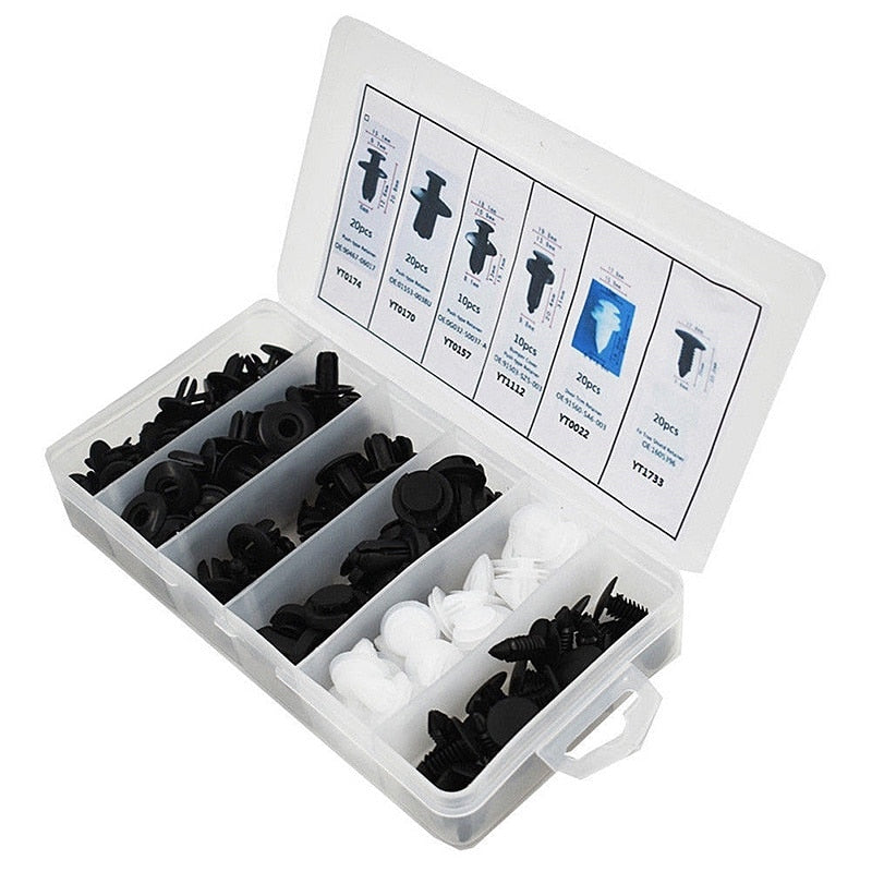 100pcs Auto Fastener Pin Rivet Bumper Car Clip Kit | zavevo
