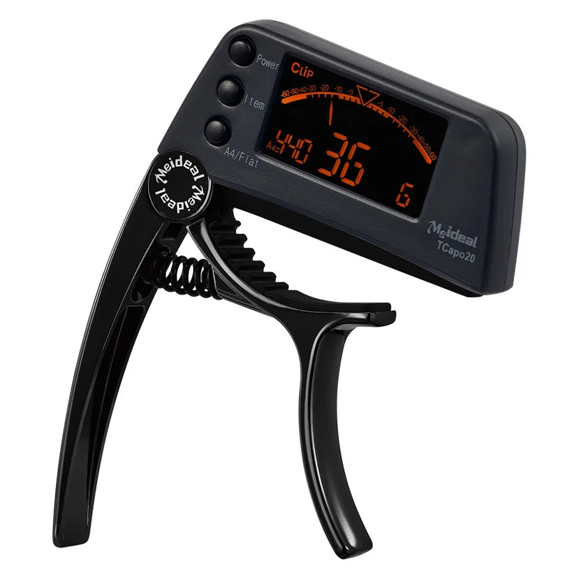 2-in-1 Digital Guitar Tuner & Capo – Precision Tuning with Built-In Performance Versatility