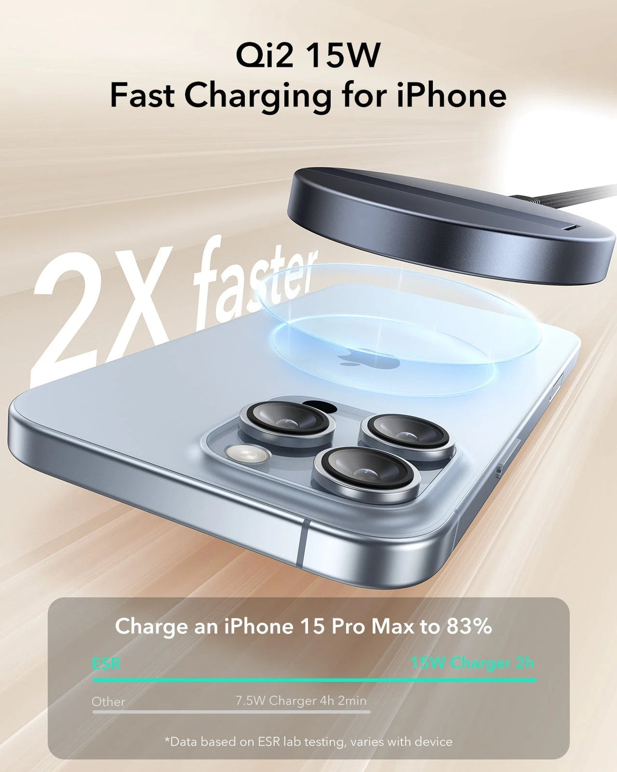 Magnetic Charging Pad (15W, Kickstand)- White