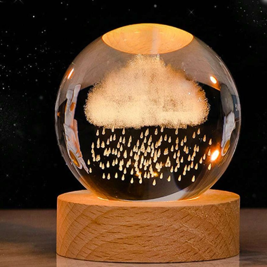 3D Crystal Ball with LED Lighting | Glowing Ball for Bedroom and Decoration | Perfect Gift | zavevo